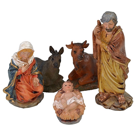 Natività 5 soggetti cm 15 in resina