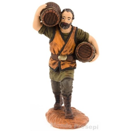 Hombre con barriles serie cm 10 Oliver Mundo Pesebres