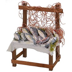 Banco con pesce in cera cm 8,3x5x11 h 2