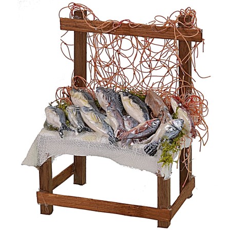 Banco con pesce in cera cm 8,3x5x11 h