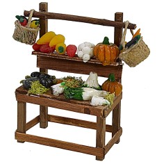 Banco con frutta e verdura in cera cm 10x5,5x12 h banchetto 2