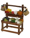 Banco con frutas y verduras de cera de 10x5,5x12 cm h