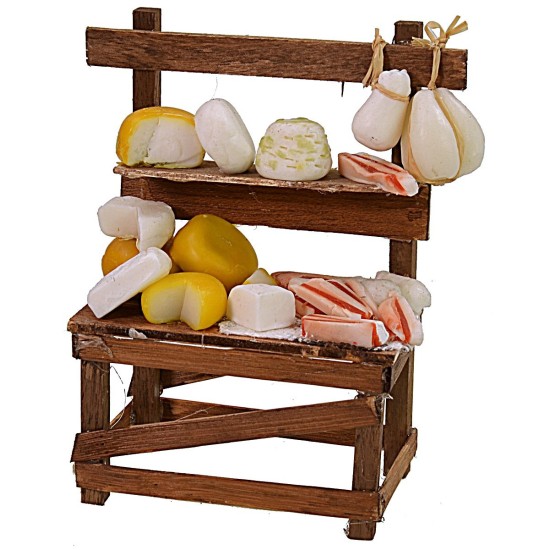 Counter with cold cuts and cheeses in wax cm 10x5,5x12 h