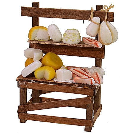 Banco con salumi e formaggi in cera cm 10x5,5x12 h