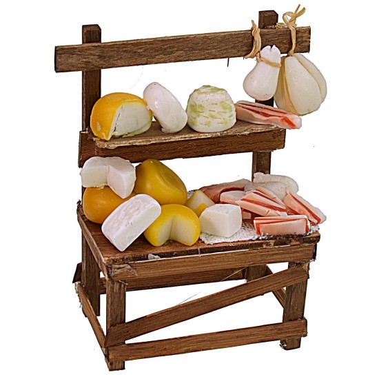 Banco con salumi e formaggi in cera cm 10x5,5x12 h cera