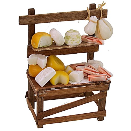 Banco con salumi e formaggi in cera cm 10x5,5x12 h