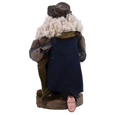 Adorador arrodillado con oveja, base de 12 cm, terracota. 2