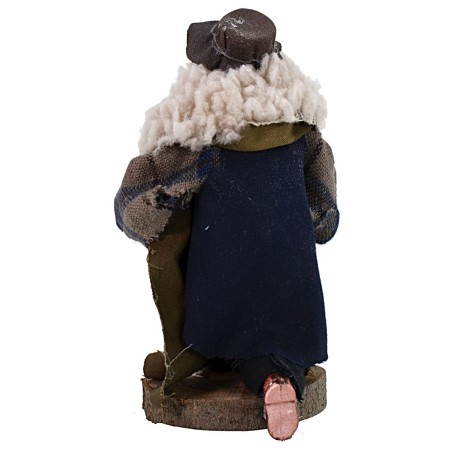 Adorador arrodillado con oveja, base de 12 cm, terracota.