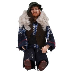 Pastor sentado serie 12 cm sentado, piernas, terracota, serie