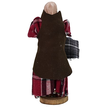 Donna con panno 12 cm base, terracotta, altezza, vestita