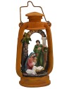 Lanterna con Natività illuminata cm 14x9,5x27 h