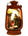 Linterna con Natividad iluminada de 14x9,5x27 cm h colocada