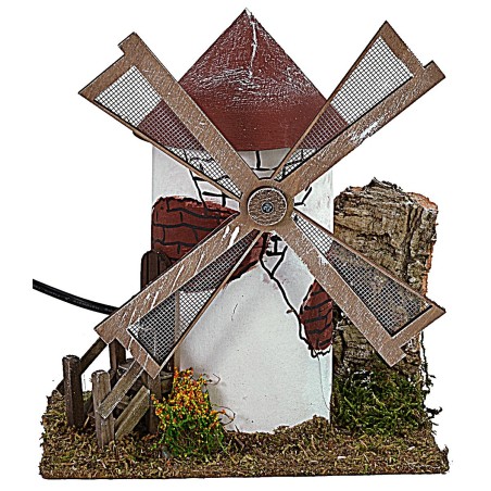 Working circular windmill with wooden shovel cm