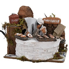 Ciambellaia in movimento h 9 cm statua, base, terracotta