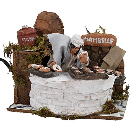 Ciambellaia in movimento h 9 cm statua, base, terracotta