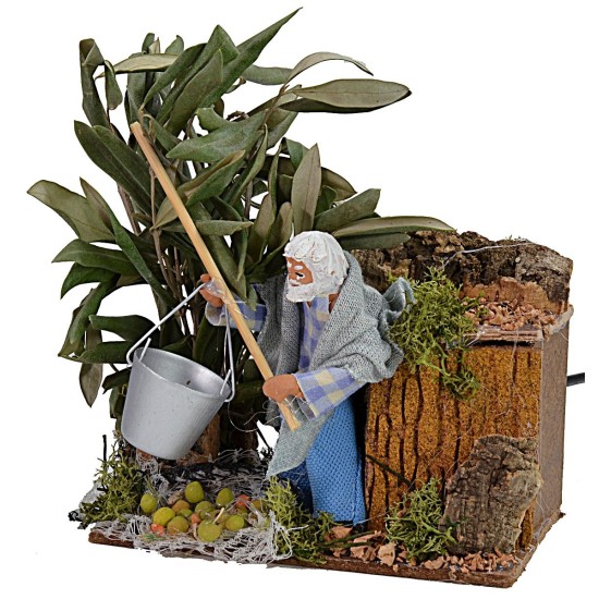 Raccoglitore di olive in movimento h 10 cm