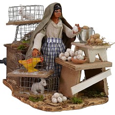 Vendedora de huevos en movimiento h 12 cm estatua, huevos, corriente