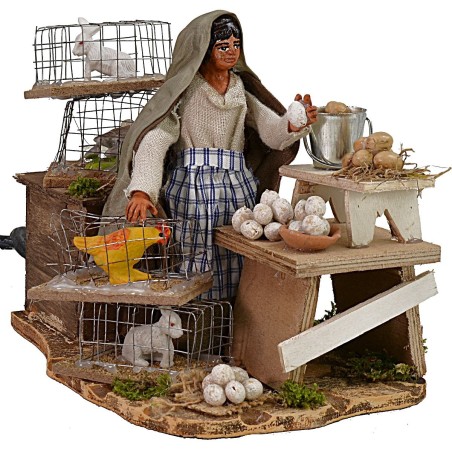 Vendedora de huevos en movimiento h 12 cm estatua, huevos, corriente