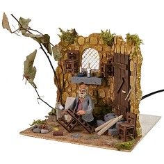 Aggiusta sedie inginocchiato in movimento h 10 cm statua 2