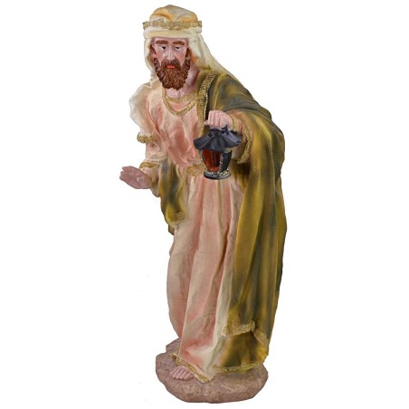 Nacimiento de 3 figuras de resina, altura 60 cm, base de resina, José.