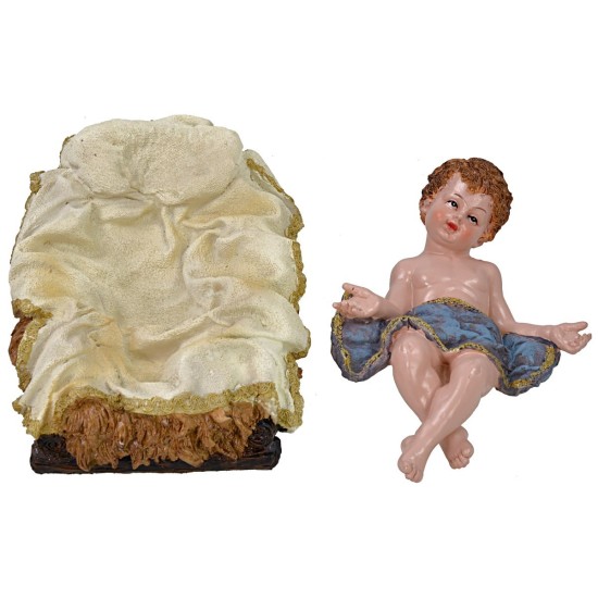 Nacimiento de 3 figuras de resina, altura 60 cm, base de resina, José.