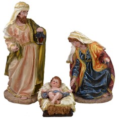 Nacimiento de 3 figuras de resina, altura 60 cm, base de resina, José. 2