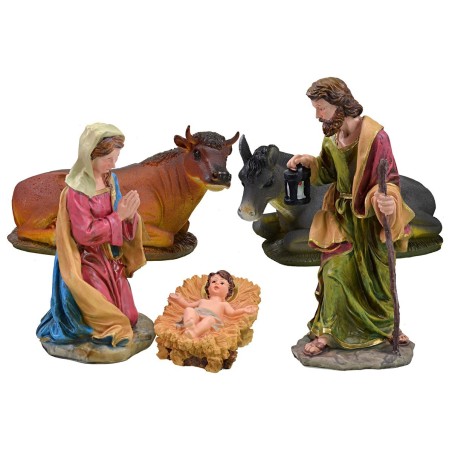 Natividad 10 figuras de resina h 50 cm base, resina, figuras