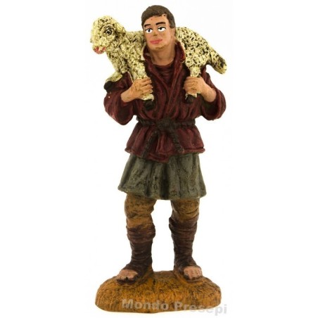 Pastore con agnello a spalle serie cm 8 Oliver Mondo Presepi
