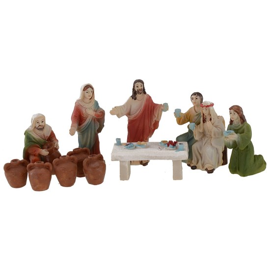 Escenas de la Boda de Caná, estatuas de Pascua de 5 cm, Mondo Presepi.