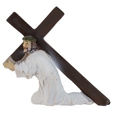 Jesús que cae con la cruz 5 cm estatuas pascuales 2