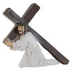 Gesù che cade con la croce 5 cm statue pasquali Mondo Presepi