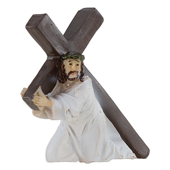 Gesù che cade con la croce 5 cm statue pasquali