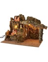 Pesebre iluminado con molino de agua funcional de 45x31x33,5 cm