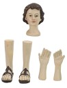 Three sets of head, hands, feet for statues 14-15 cm h