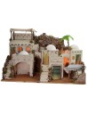 Illuminated Arab nativity scene with functioning bivouac