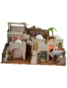 Pesebre árabe iluminado con campamento funcional de 72x41x45 cm
