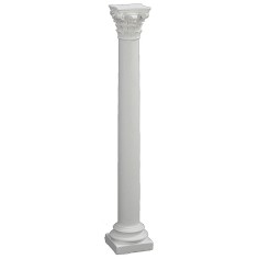 Colonna liscia con capitello corinzio cm 25 h