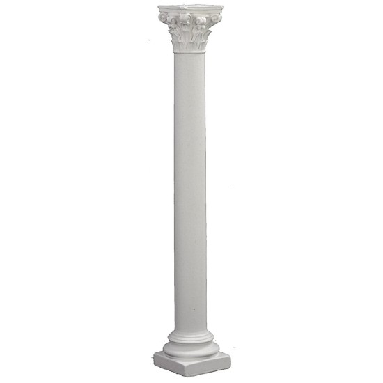 Colonna liscia con capitello corinzio cm 25 h
