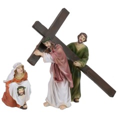 Escena de la subida al Monte Calvario cm 9 Estatuas de Pascua