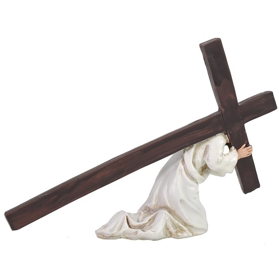Jesús que cae con la cruz 9 cm Estatua de Pascua