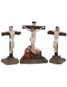 Scena Crocifissione di Gesù con i 2 ladroni cm 9 Statue