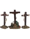 Scena Crocifissione di Gesù con i 2 ladroni cm 9 Statue