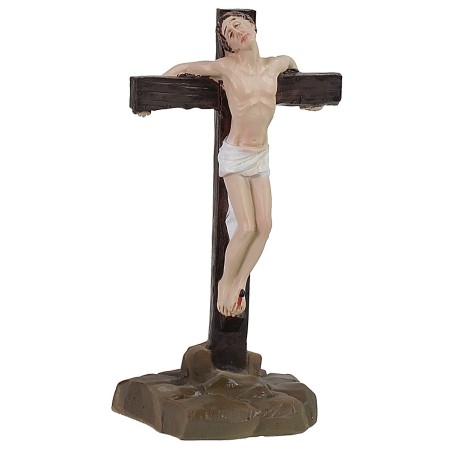 Scena Crocifissione di Gesù con i 2 ladroni cm 8 Statue Pasquali