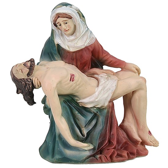 Jesús muerto en los brazos de la Virgen cm 9 Estatuas Pascuales