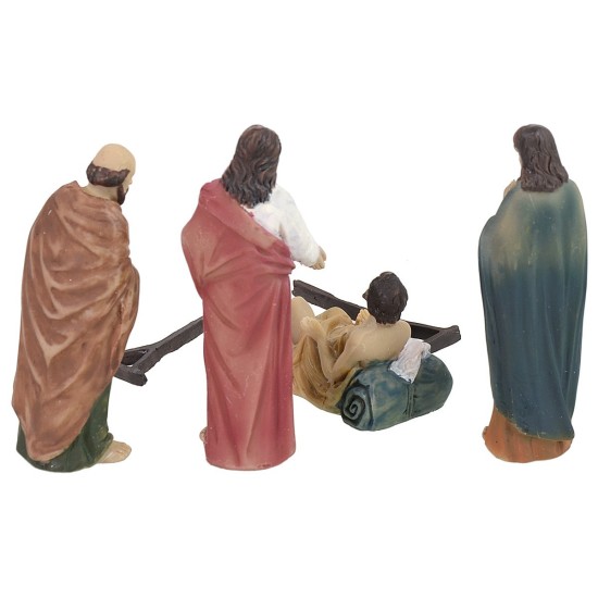 Gesù guarisce il paralitico cm 9 Statue Pasquali Mondo Presepi