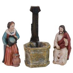 Gesù e la donna Samaritana cm 9 Statue Pasquali Mondo Presepi