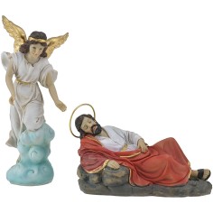 San Giuseppe dormiente con angelo 16 cm Mondo Presepi