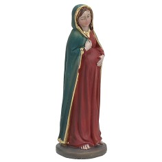 Madonna incinta 9 cm in resina resina, reale, base, altezza 2
