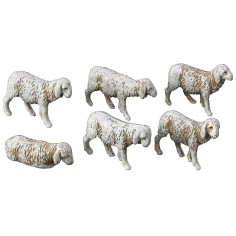 Ovejas set de 6 piezas landi para Estatuas de 3,5 cm Mondo Presepi