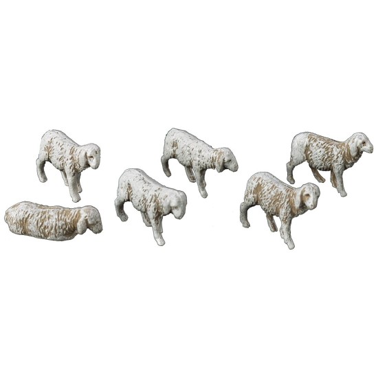 Ovejas set de 6 piezas landi para Estatuas de 3,5 cm Mondo Presepi
